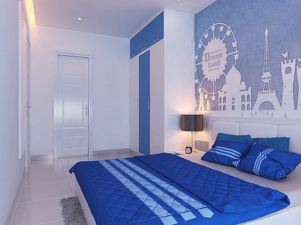 Các mẫu thiết kế sơn phòng ngủ màu xanh tuyệt đẹp cho gia đình 20150204103114469